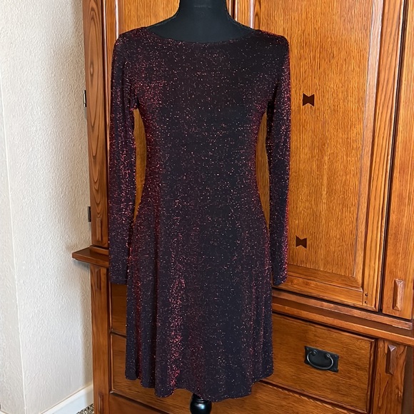Jump Apparel By Wendye Chaitin Dresses & Skirts - Black With Red Glitter Long Sleeve Dress By Jump Apparel